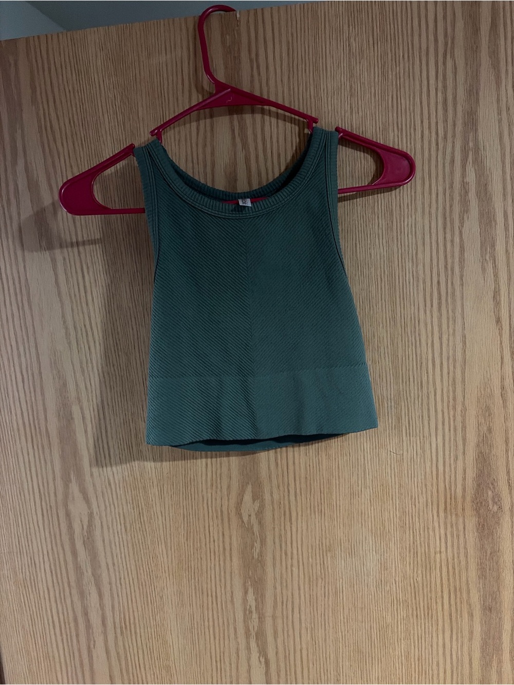 Women's Ribbed Tank Crop Top - Green - one size ( fits like a small )
